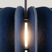Pendelleuchte Filz Marine Blau E27 L:45 cm Rund