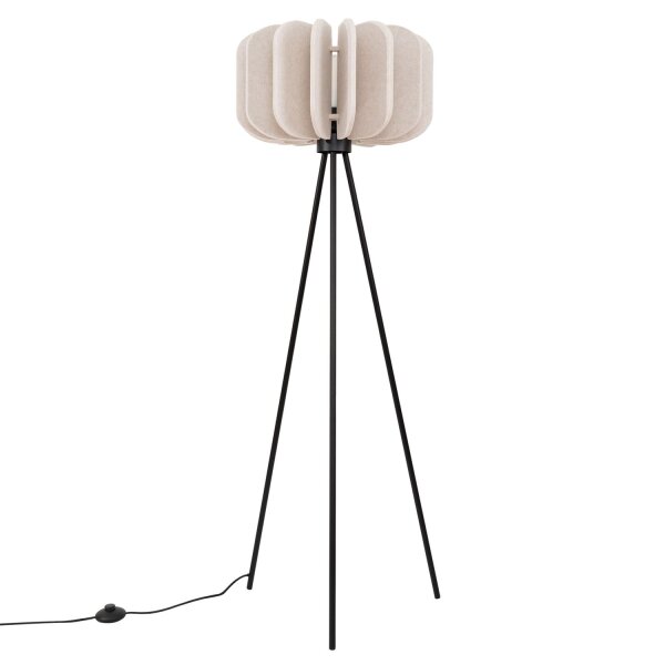 Stehleuchte Dreibein Filz Beige E27 H:134 cm Modern