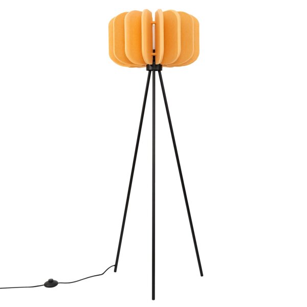 Stehlampe Metall Gelb E27 H:134 cm Tripod Schalter