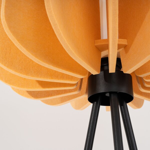Stehlampe Metall Gelb E27 H:134 cm Tripod Schalter