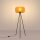 Stehlampe Metall Gelb E27 H:134 cm Tripod Schalter