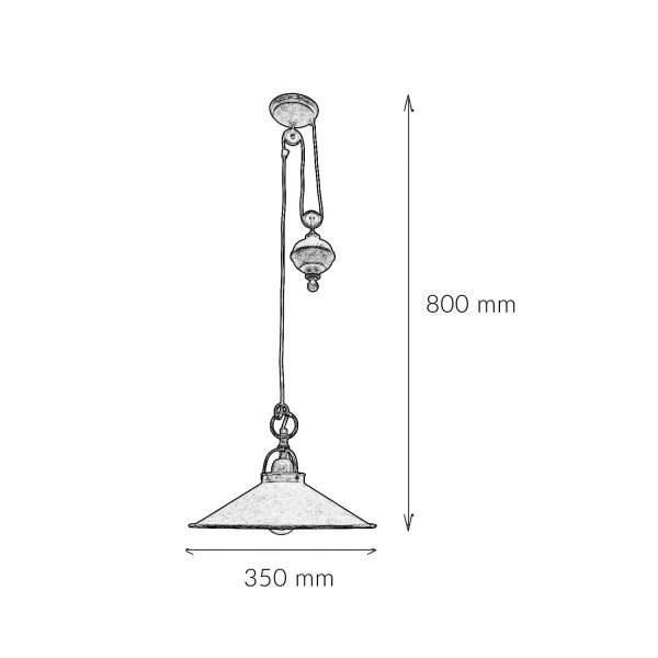 Suspension réglable en hauteur Rustique Bronze Antique