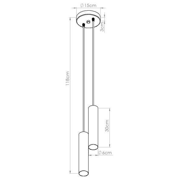 Hängelampe Stahl Weiß GU10 L:15 cm Modern Design