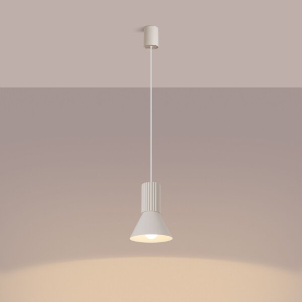 Hängelampe Metall Beige E14 L:14 cm Modern Design