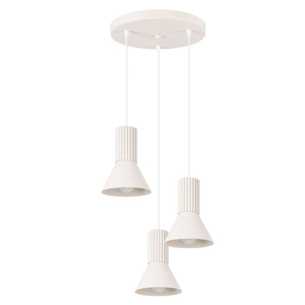Pendelleuchte Metall Beige E14 L:30 cm 3-flammig