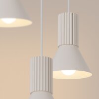 Pendelleuchte Metall Beige E14 L:30 cm 3-flammig