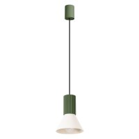 Hängelampe Stahl Aluminium Grün E14 L:14 cm Modern
