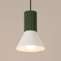 Hängelampe Stahl Aluminium Grün E14 L:14 cm Modern