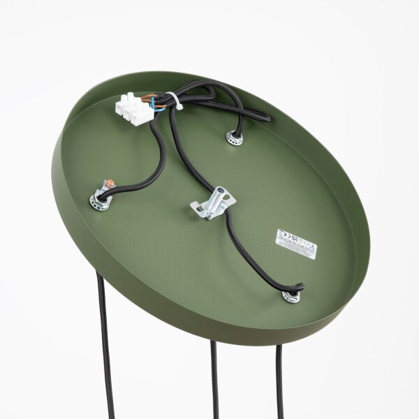 Hängelampe Stahl Aluminium Olivgrün Beige E14 L:30 cm