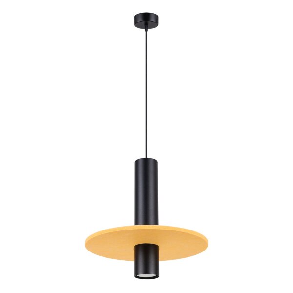 Hängelampe Stahl Filz Gelb GU10 Ø30 cm rund Modern