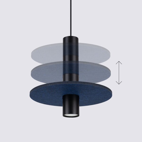 Pendelleuchte Stahl Filz Marineblau GU10 Ø30 cm Modern