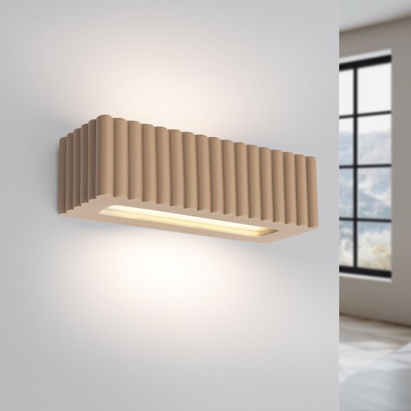 Up Down Wandlampe Keramik Taupe E27 B:34 cm indirekt