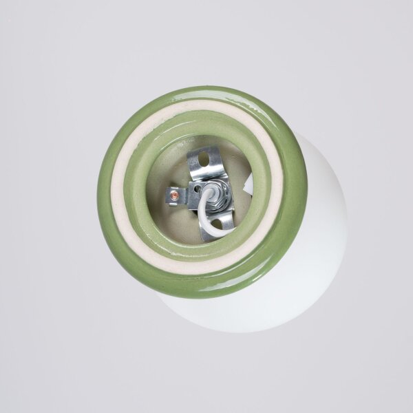 Wandleuchte Keramik Glas Olivgrün G9 IP44 T:16 cm