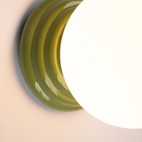 Wandleuchte Keramik Glas Olivgrün G9 IP44 T:16 cm