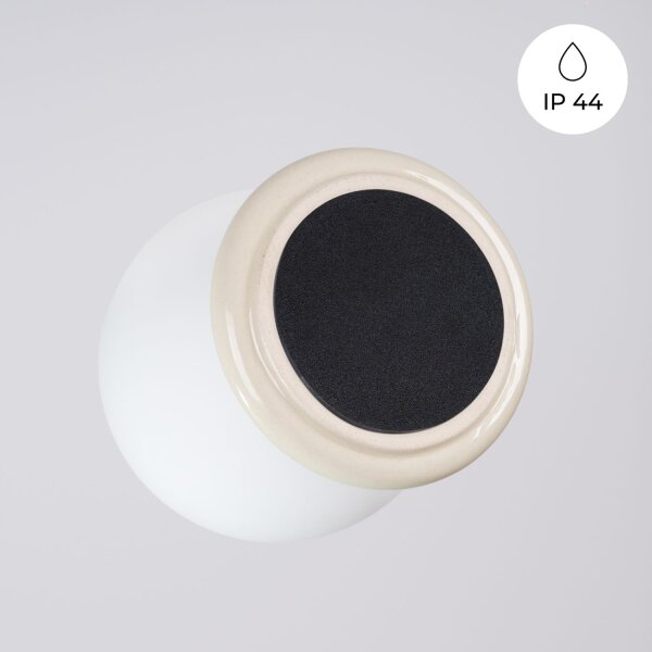 Deckenlampe blendarm Keramik Glas Beige G9 IP44 B:12 cm