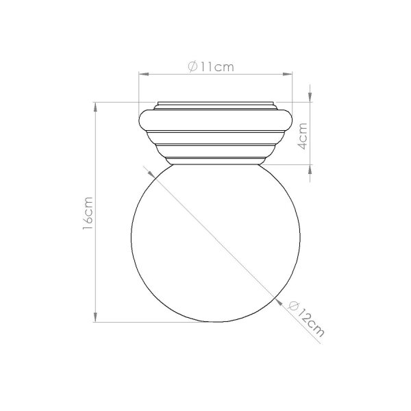Deckenlampe blendarm Keramik Glas Beige G9 IP44 B:12 cm