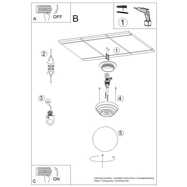 Deckenlampe blendarm Keramik Glas Beige G9 IP44 B:12 cm