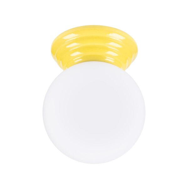 Deckenleuchte Keramik Glas Gelb G9 IP44 H:16 cm Modern
