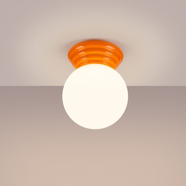 Deckenlampe Modern Keramik Glas Orange G9 IP44 B:12 cm