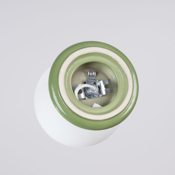 Deckenleuchte Keramik Glas Olivgrün G9 IP44 B:12 cm