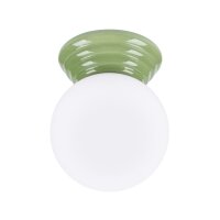 Deckenleuchte Keramik Glas Olivgrün G9 IP44 B:12 cm