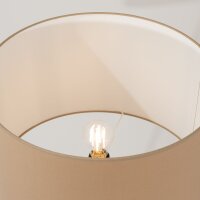 Dreibein Stehlampe Holz Stoff Beige E27 H:140 cm