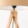 Dreibein Stehlampe Holz Stoff Beige E27 H:140 cm
