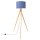 Stehleuchte Holz Stoff Marineblau E27 H:140 cm Schalter