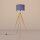Stehleuchte Holz Stoff Marineblau E27 H:140 cm Schalter