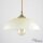 Lampe à suspendre en laiton véritable avec ornement & abat-jour en verre