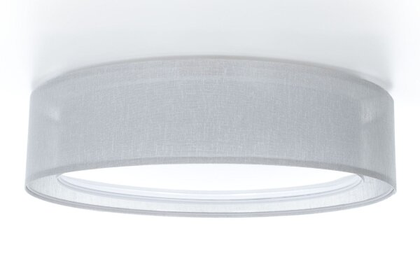 Runde Deckenlampe Stoff Grau E27 Ø60 cm gemütlich