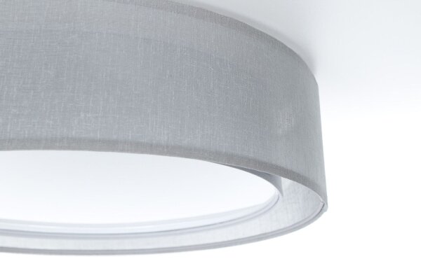 Runde Deckenlampe Stoff Grau E27 Ø60 cm gemütlich