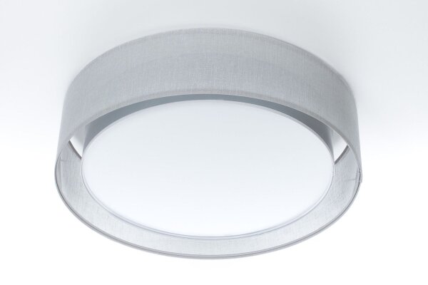 Runde Deckenlampe Stoff Grau E27 Ø60 cm gemütlich
