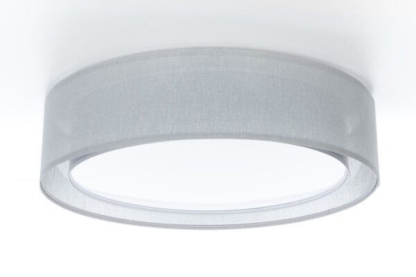 Runde Deckenlampe Stoff Grau E27 Ø60 cm gemütlich