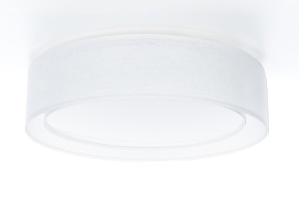 Runde Deckenlampe Stoff Weiß E27 Ø60 cm gemütlich