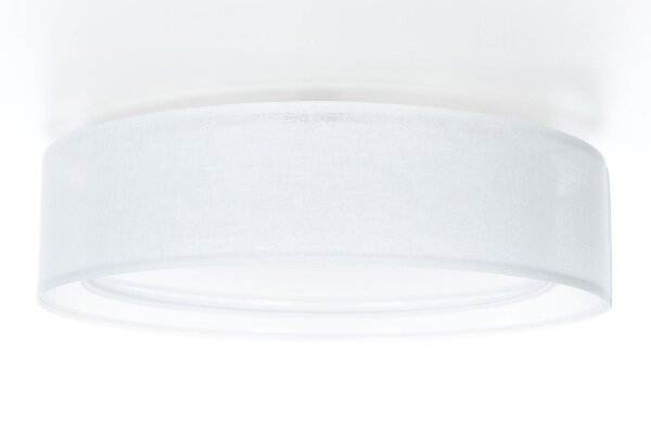 Runde Deckenlampe Stoff Weiß E27 Ø60 cm gemütlich