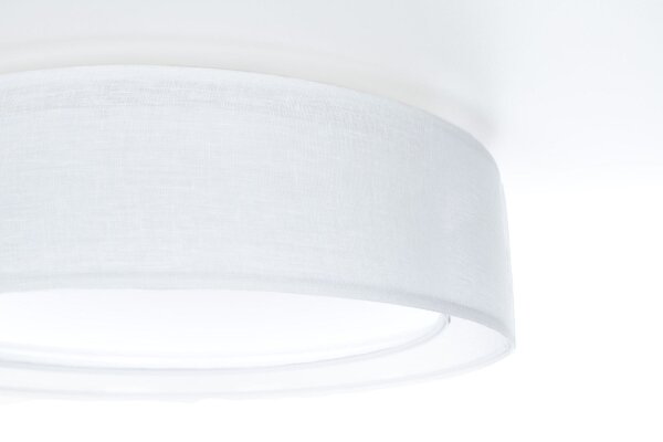 Runde Deckenlampe Stoff Weiß E27 Ø60 cm gemütlich