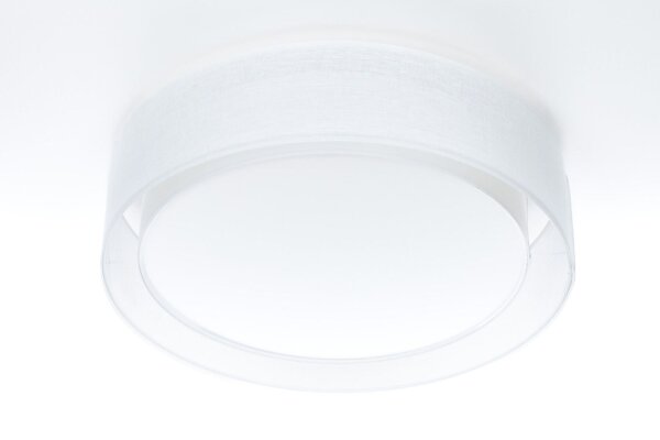 Runde Deckenlampe Stoff Weiß E27 Ø60 cm gemütlich