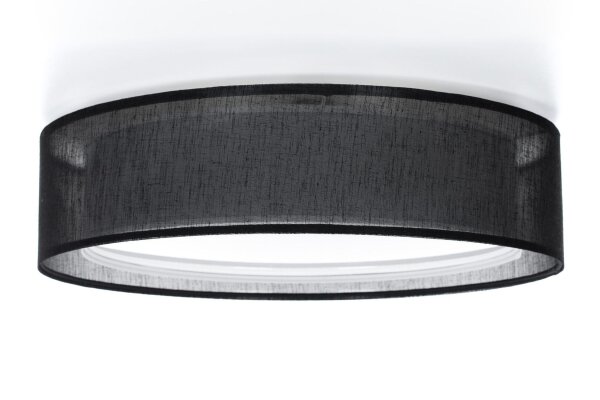 Runde Deckenlampe Stoff Schwarz E27 Ø60 cm blendarm