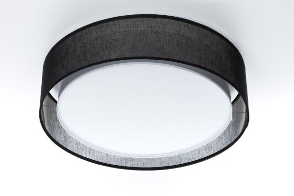 Runde Deckenlampe Stoff Schwarz E27 Ø60 cm blendarm