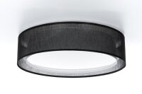Runde Deckenlampe Stoff Schwarz E27 Ø60 cm blendarm