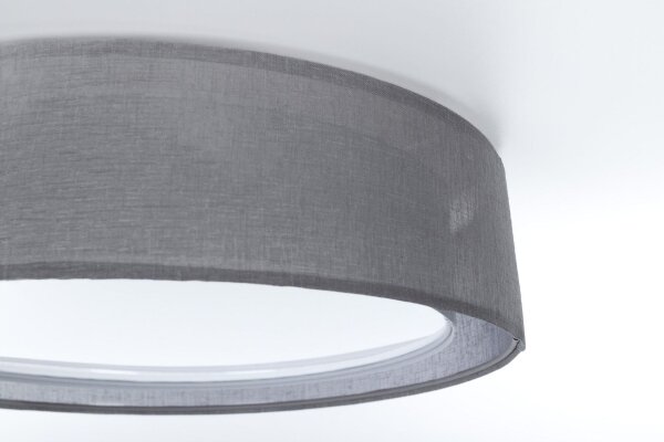 Runde Deckenlampe Stoff Anthrazit E27 Ø60 cm blendarm