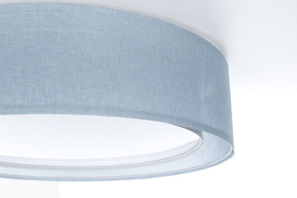 Deckenleuchte Stoffschirm Blau E27 Ø50 cm rund blendarm