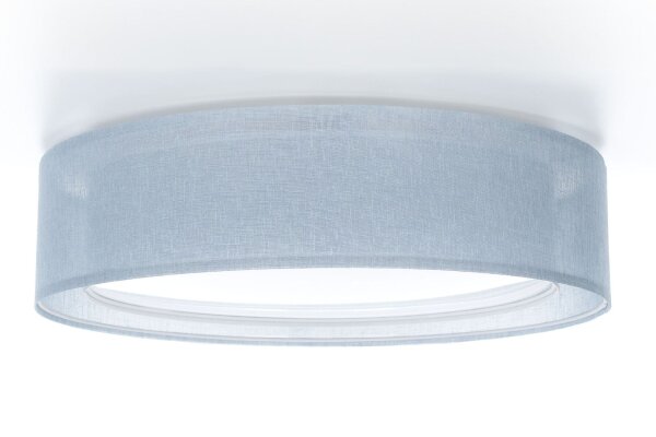 Runde Deckenlampe Stoffschirm Blau E27 Ø60 cm blendarm