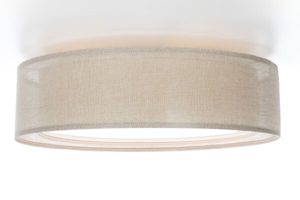 Runde Deckenlampe Stoff Braun E27 Ø60 cm blendarm