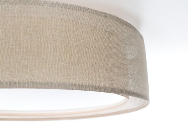 Runde Deckenlampe Stoff Braun E27 Ø60 cm blendarm