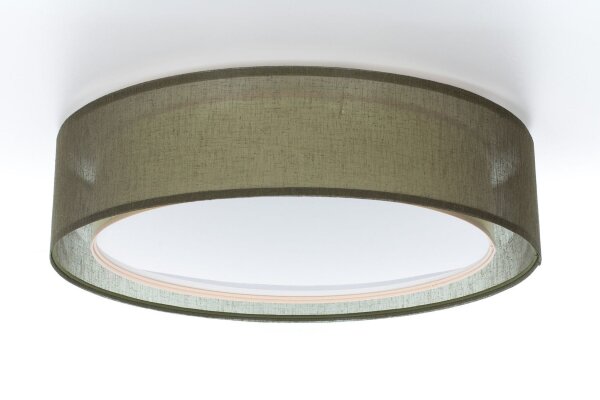 Runde Deckenlampe Stoff Grün E27 Ø60 cm blendarm