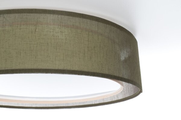 Runde Deckenlampe Stoff Grün E27 Ø60 cm blendarm