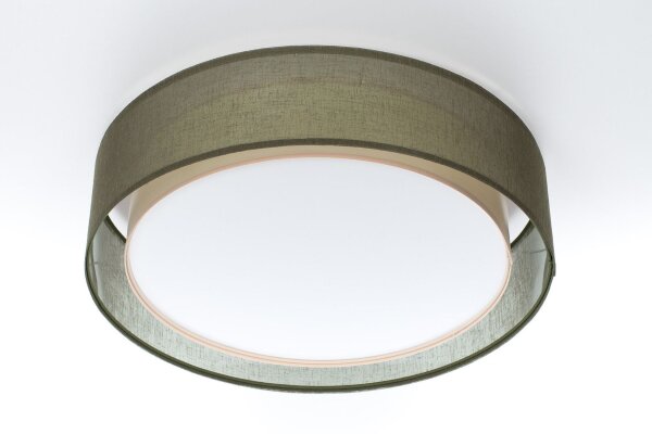 Runde Deckenlampe Stoff Grün E27 Ø60 cm blendarm