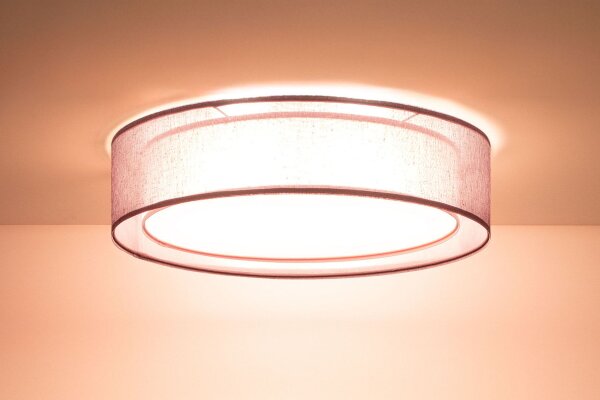 Runde Deckenlampe Stoffschirm Rot E27 Ø60 cm blendarm
